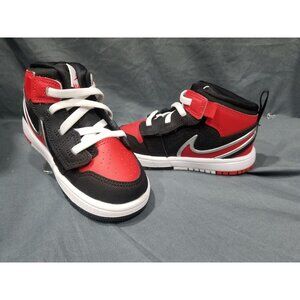 Air Jordan 1 Toddler Size Mid RM  EasyOn TD Black/Red/White NEW NO BOX